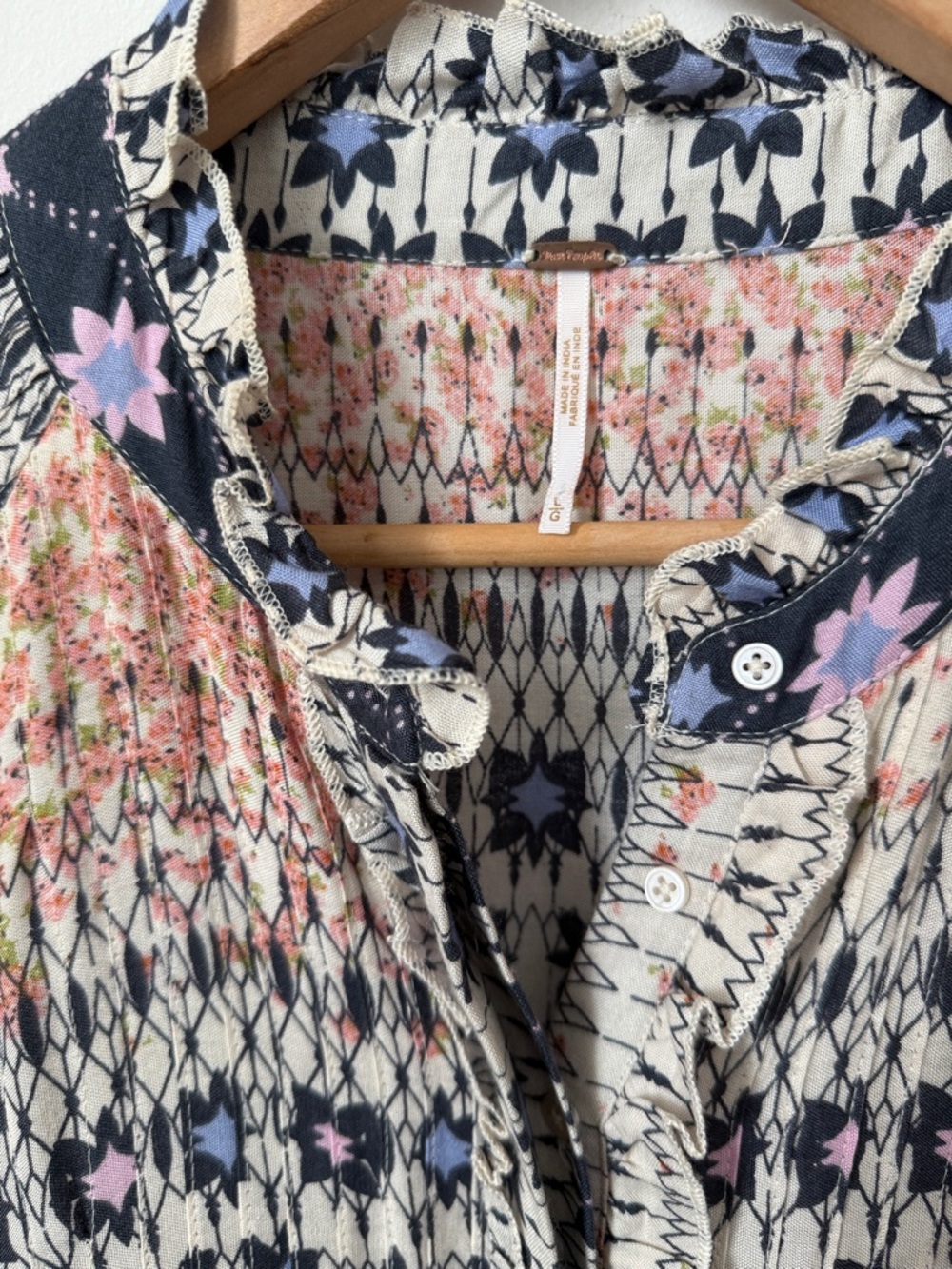 Free People Rare Feelings Maxi Dress- Medium in Swan Combo Size L - Picture 5 of 11